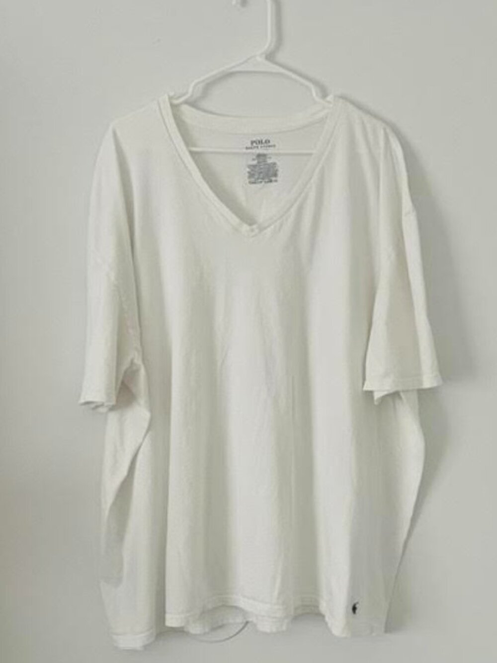 Polo Ralph Lauren Men's 4XT Tall V-Neck Short Sleeve T-Shirt White